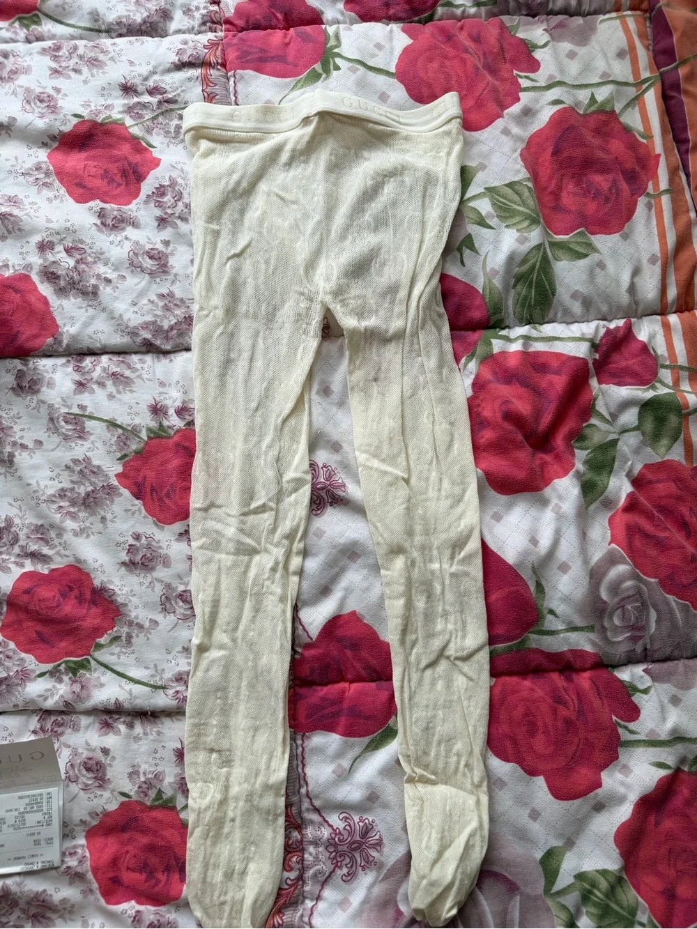 Gucci Sheer White GG Logo Tights